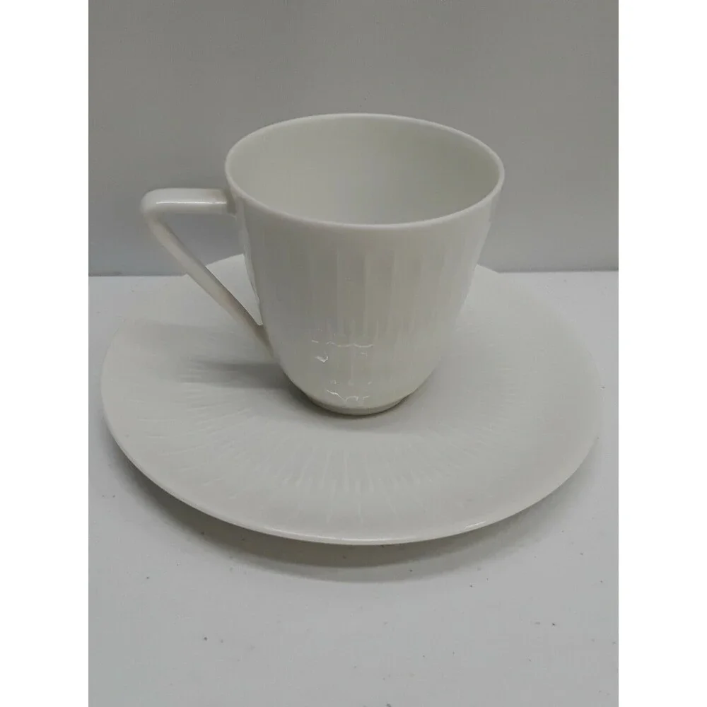 Vtg Hutschenreuther Selb LHS Bavaria Germany APART Demitasse Cup Saucer White